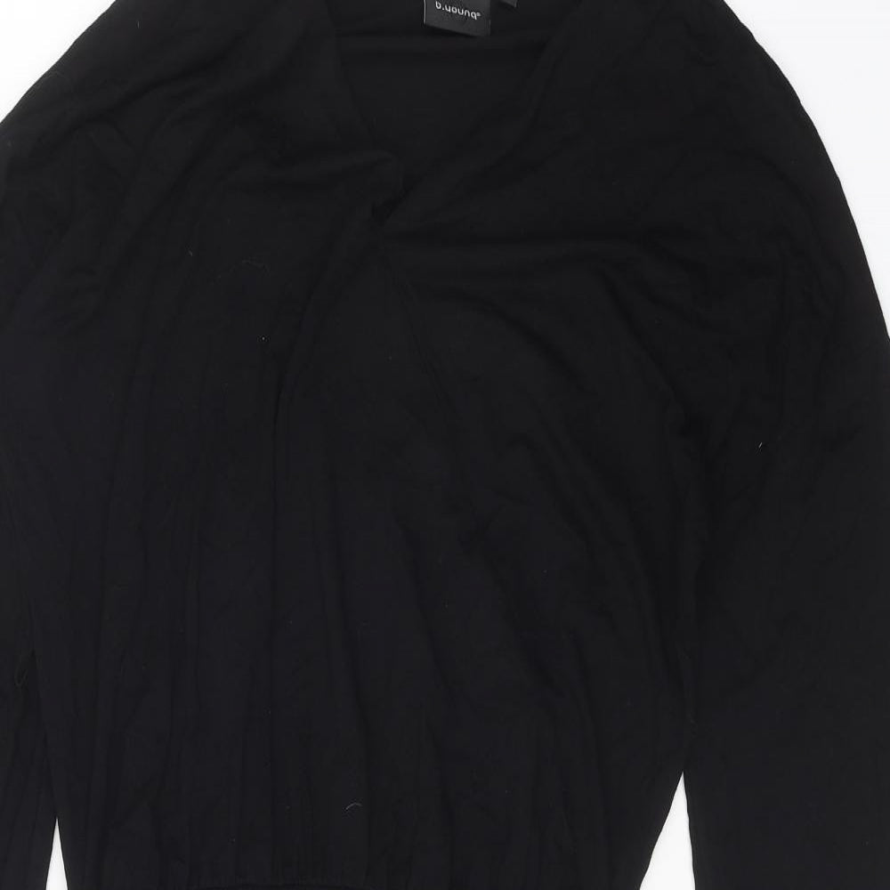 b.young Womens Black Viscose A-Line Size L V-Neck Pullover