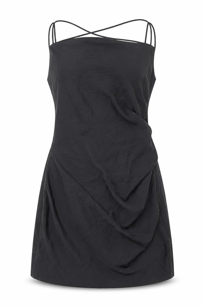 Zara Womens Black Polyester A-Line Size M Cowl Neck Zip