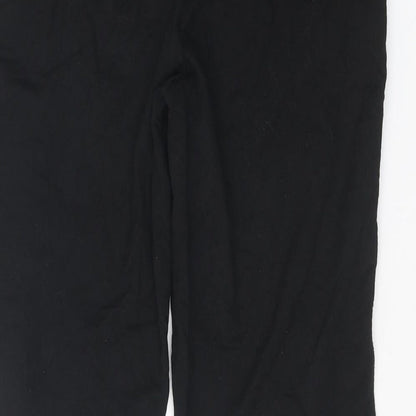 Papaya Womens Black Cotton Trousers Size M Regular Tie