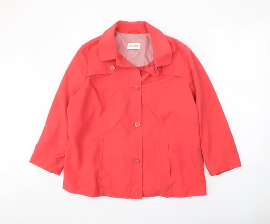 Classic Womens Red Jacket Size 16 Button