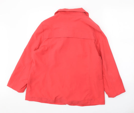 Classic Womens Red Jacket Size 16 Button