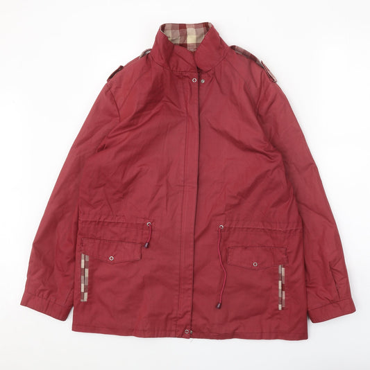 C&A Womens Red Jacket Coat Size 14 Zip