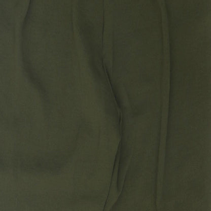 Kzell Womens Green Polyester Trousers Size M Regular Drawstring