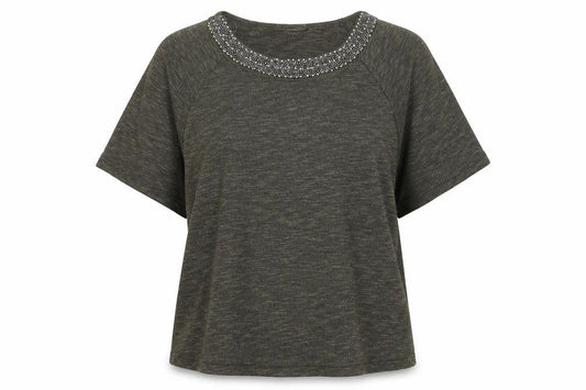 Womens UK Size 10 Atmosphere Green Basic T-Shirt