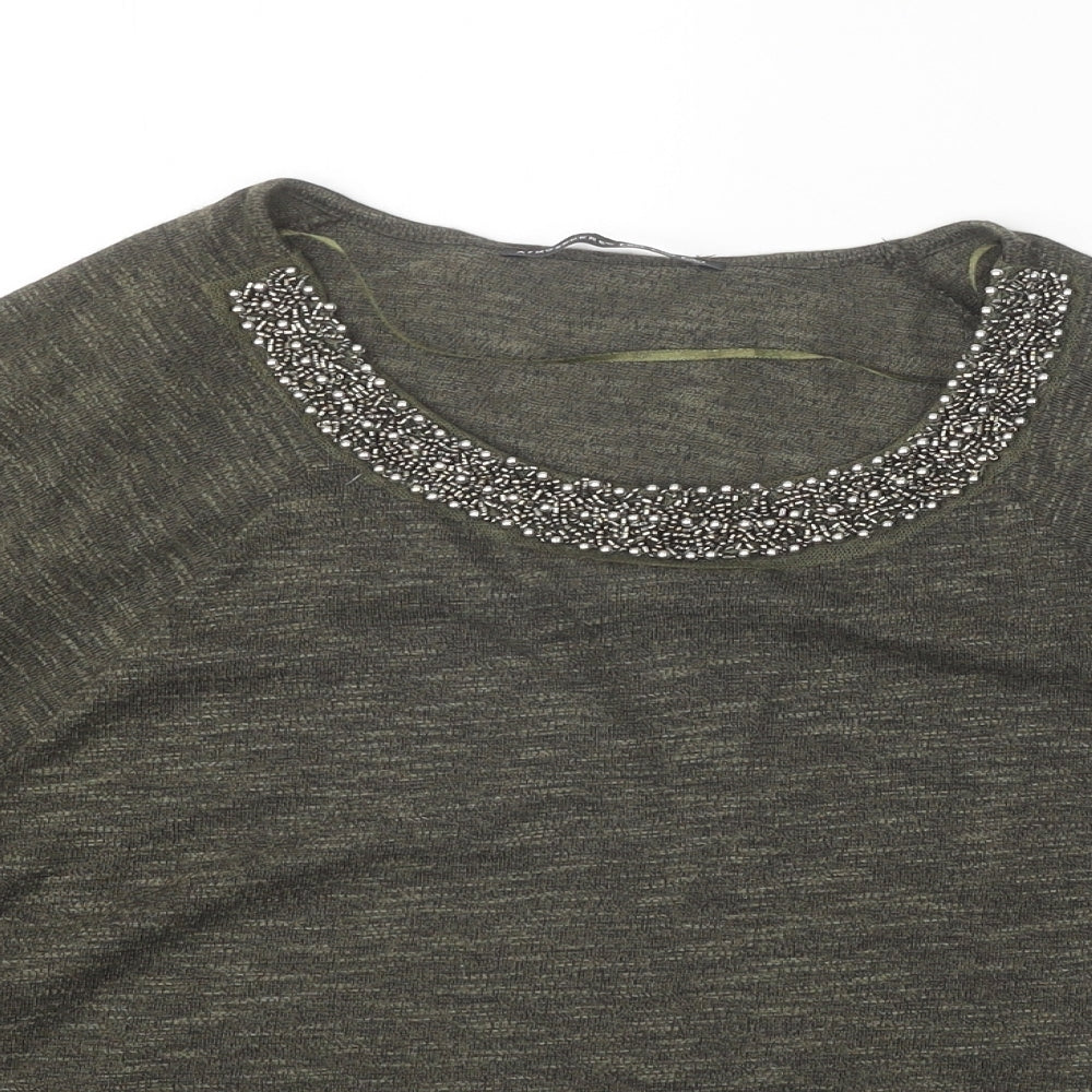 Womens UK Size 10 Atmosphere Green Basic T-Shirt