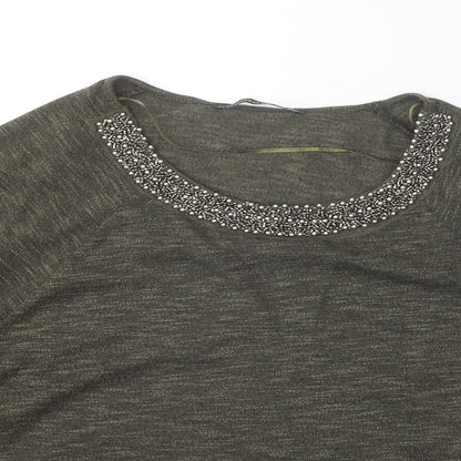 Womens UK Size 10 Atmosphere Green Basic T-Shirt