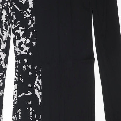 Club L Womens Black Geometric Viscose Bodycon Size 8 Round Neck Pullover