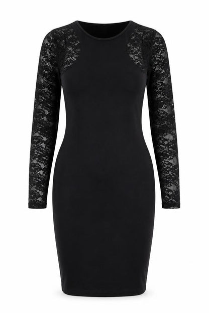 H&M Womens Black Cotton Bodycon Size M Round Neck Pullover