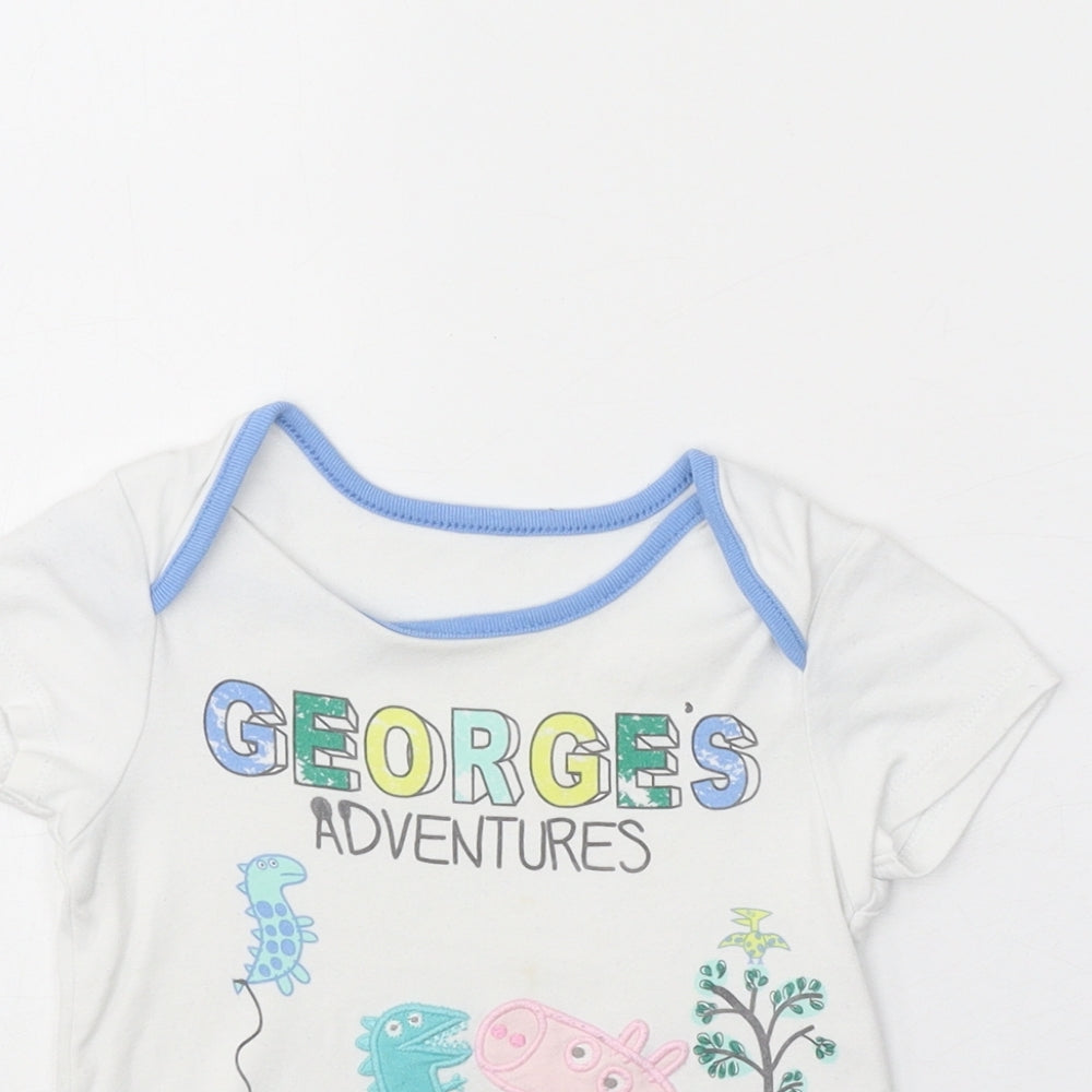 Nutmeg Baby White 100% Cotton Pullover T-Shirt Size 18-24 Months Boat Neck Pullover - Peppa Pig