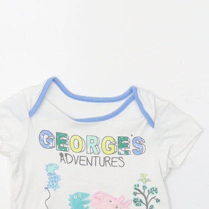 Nutmeg Baby White 100% Cotton Pullover T-Shirt Size 18-24 Months Boat Neck Pullover - Peppa Pig