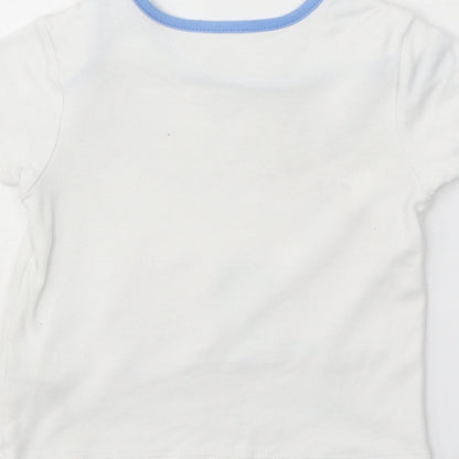 Nutmeg Baby White 100% Cotton Pullover T-Shirt Size 18-24 Months Boat Neck Pullover - Peppa Pig