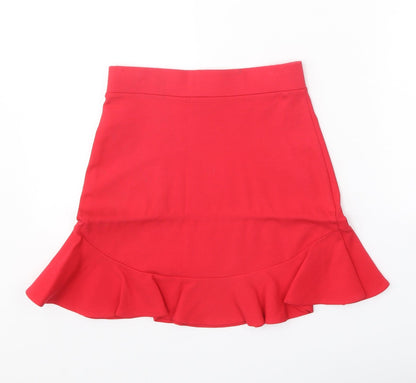 FOREVER 21 Womens Red Viscose Skater Skirt Size XS