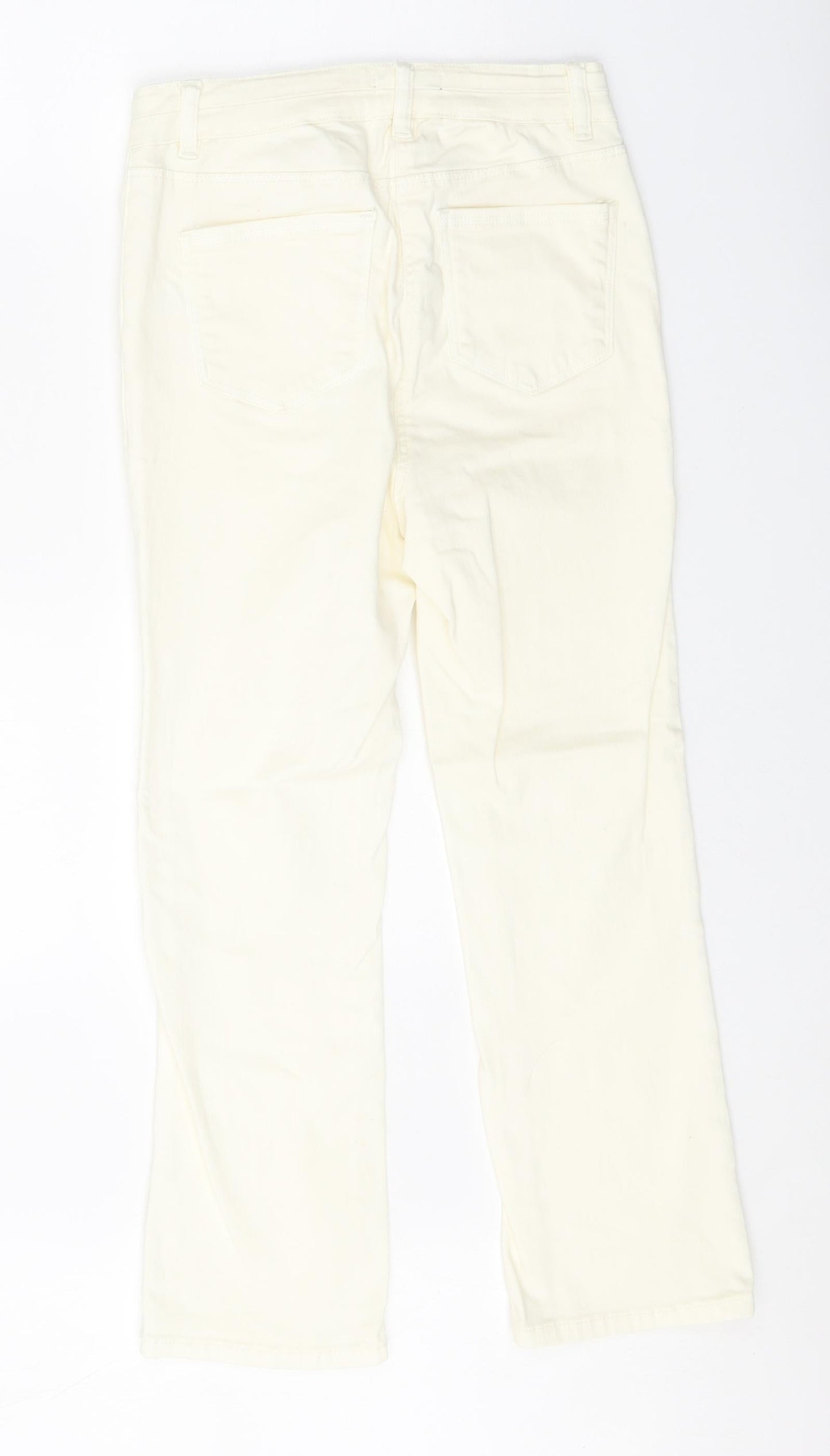 Womens UK Size 10 Papaya Regular Fit Straight Ivory Jeans