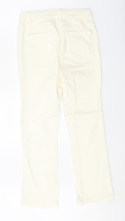 Womens UK Size 10 Papaya Regular Fit Straight Ivory Jeans