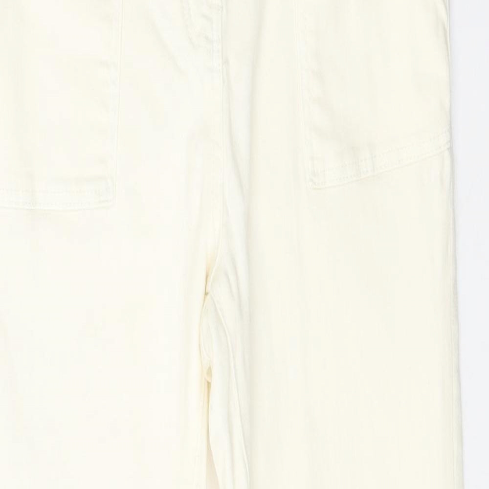 Womens UK Size 10 Papaya Regular Fit Straight Ivory Jeans