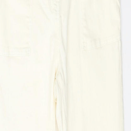 Womens UK Size 10 Papaya Regular Fit Straight Ivory Jeans