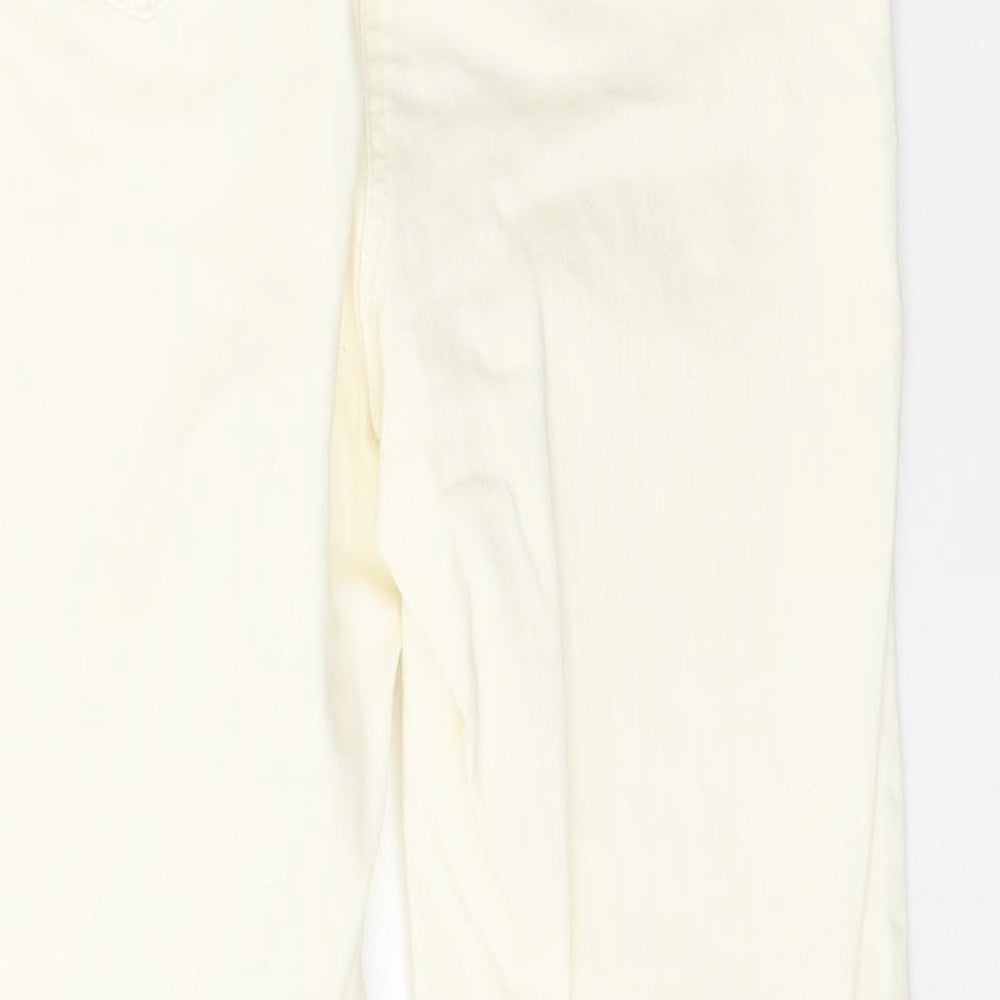 Womens UK Size 10 Papaya Regular Fit Straight Ivory Jeans