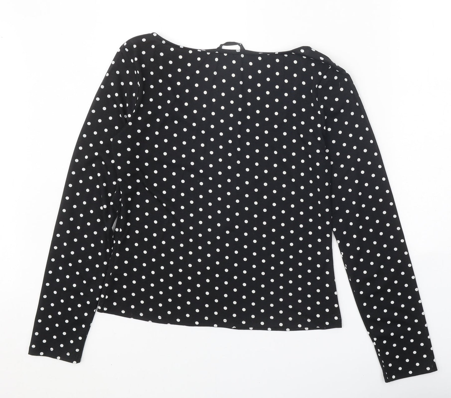 SheIn Womens Black Polka Dot Polyester Basic Blouse Size XL Square Neck