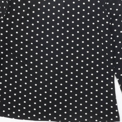 SheIn Womens Black Polka Dot Polyester Basic Blouse Size XL Square Neck