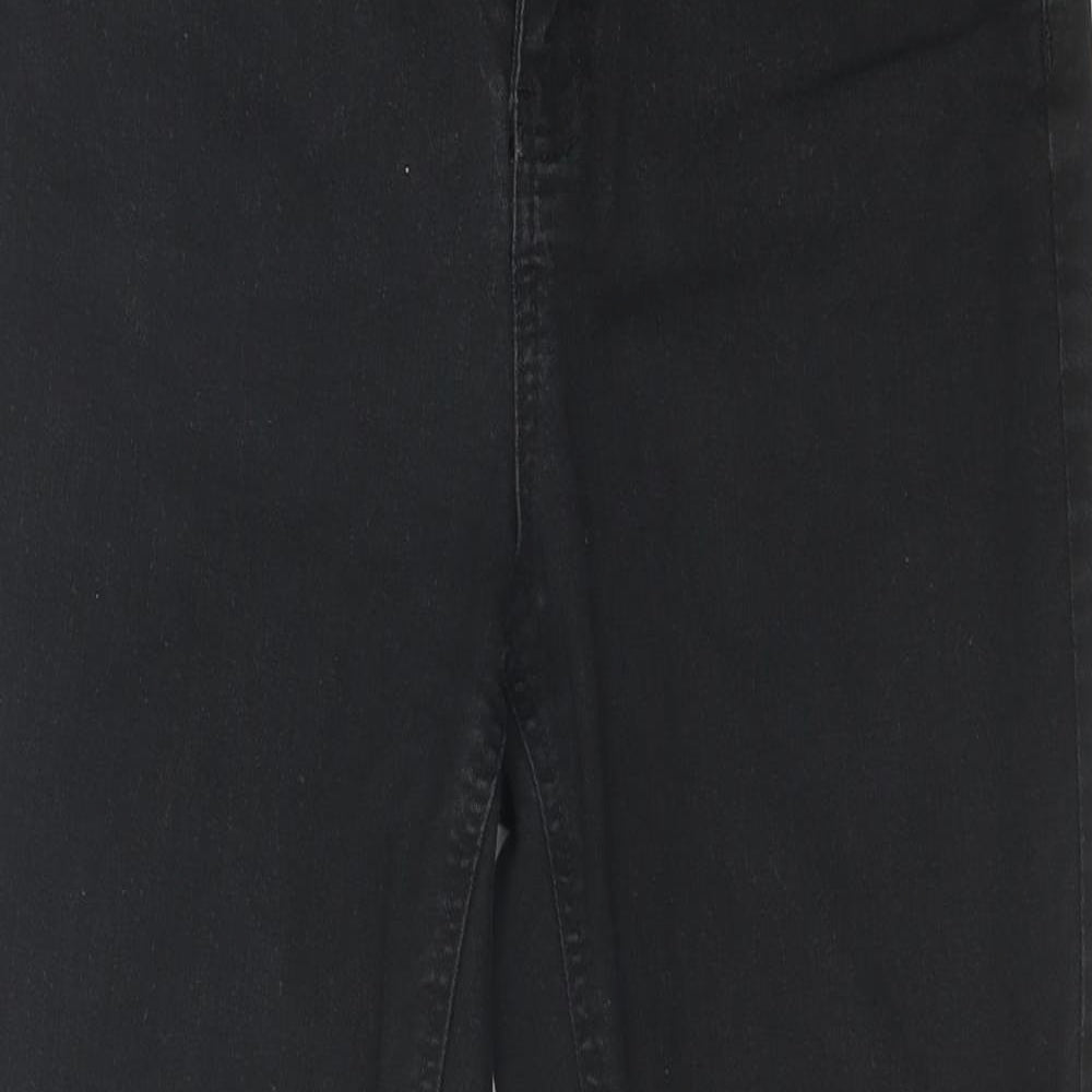 Denim Essentials Womens Black Cotton Skinny Jeans Size 10 Regular Zip