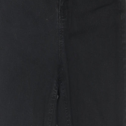 Denim Essentials Womens Black Cotton Skinny Jeans Size 10 Regular Zip