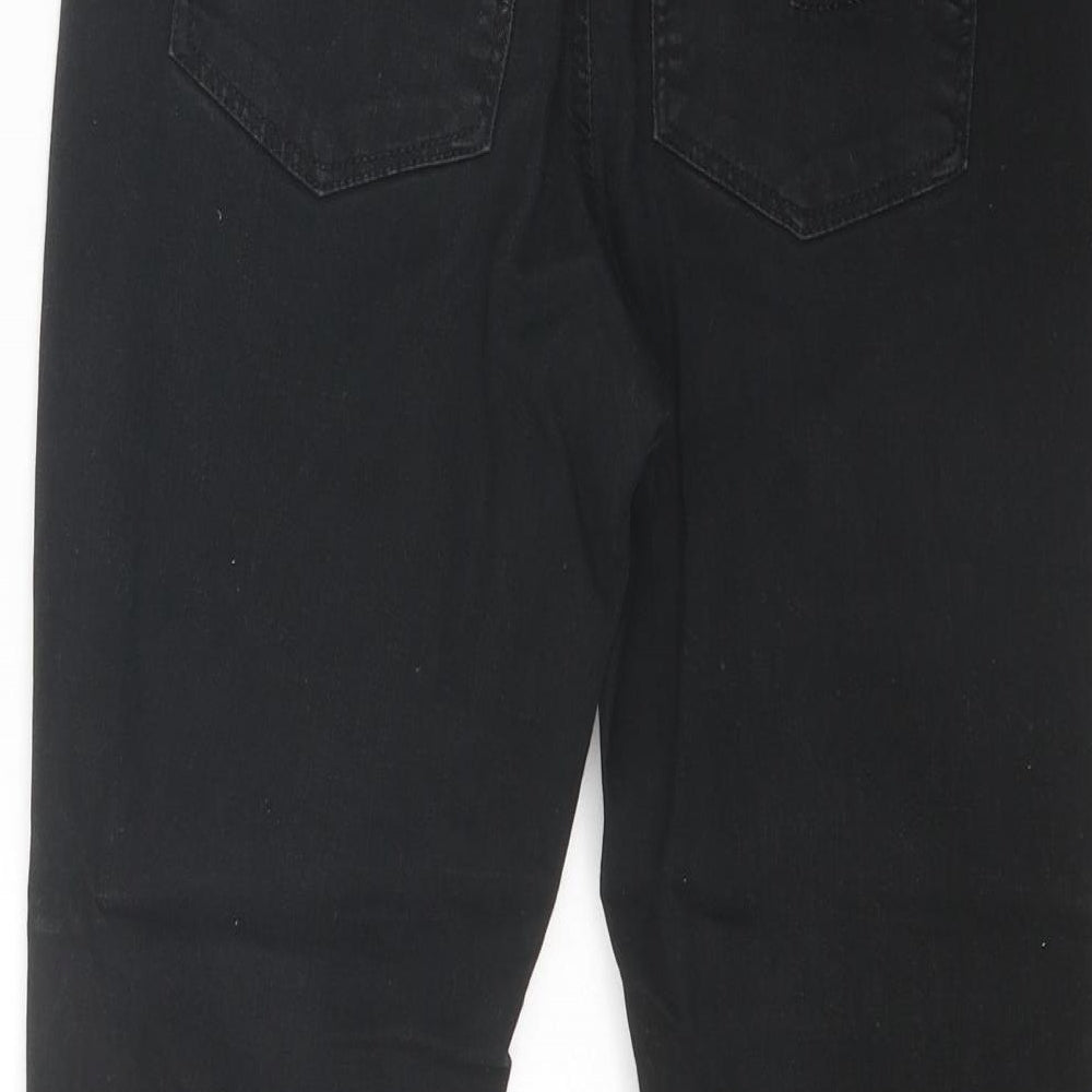 Denim Essentials Womens Black Cotton Skinny Jeans Size 10 Regular Zip