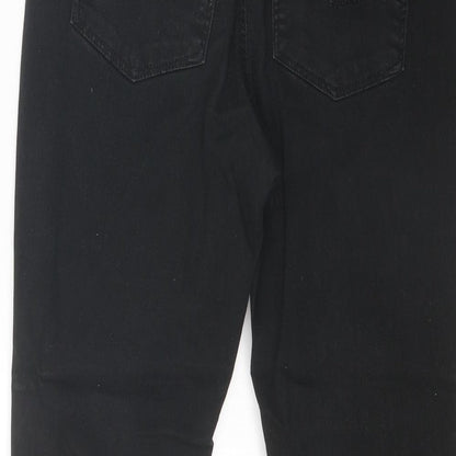 Denim Essentials Womens Black Cotton Skinny Jeans Size 10 Regular Zip
