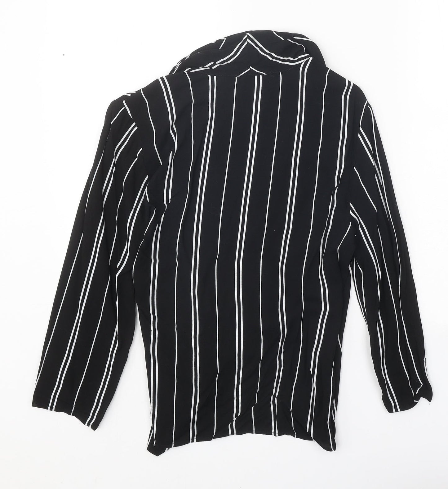 Womens UK Size S Pull&Bear Black Wrap Blouse