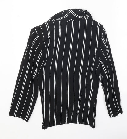 Womens UK Size S Pull&Bear Black Wrap Blouse