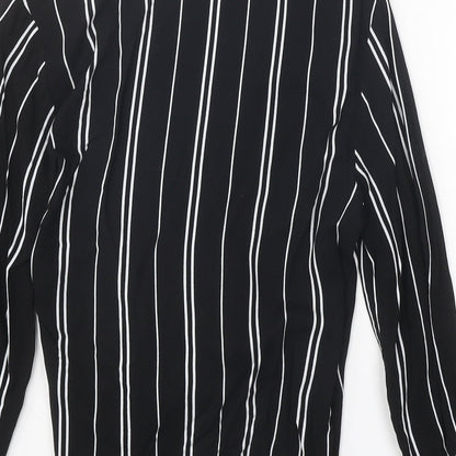 Womens UK Size S Pull&Bear Black Wrap Blouse