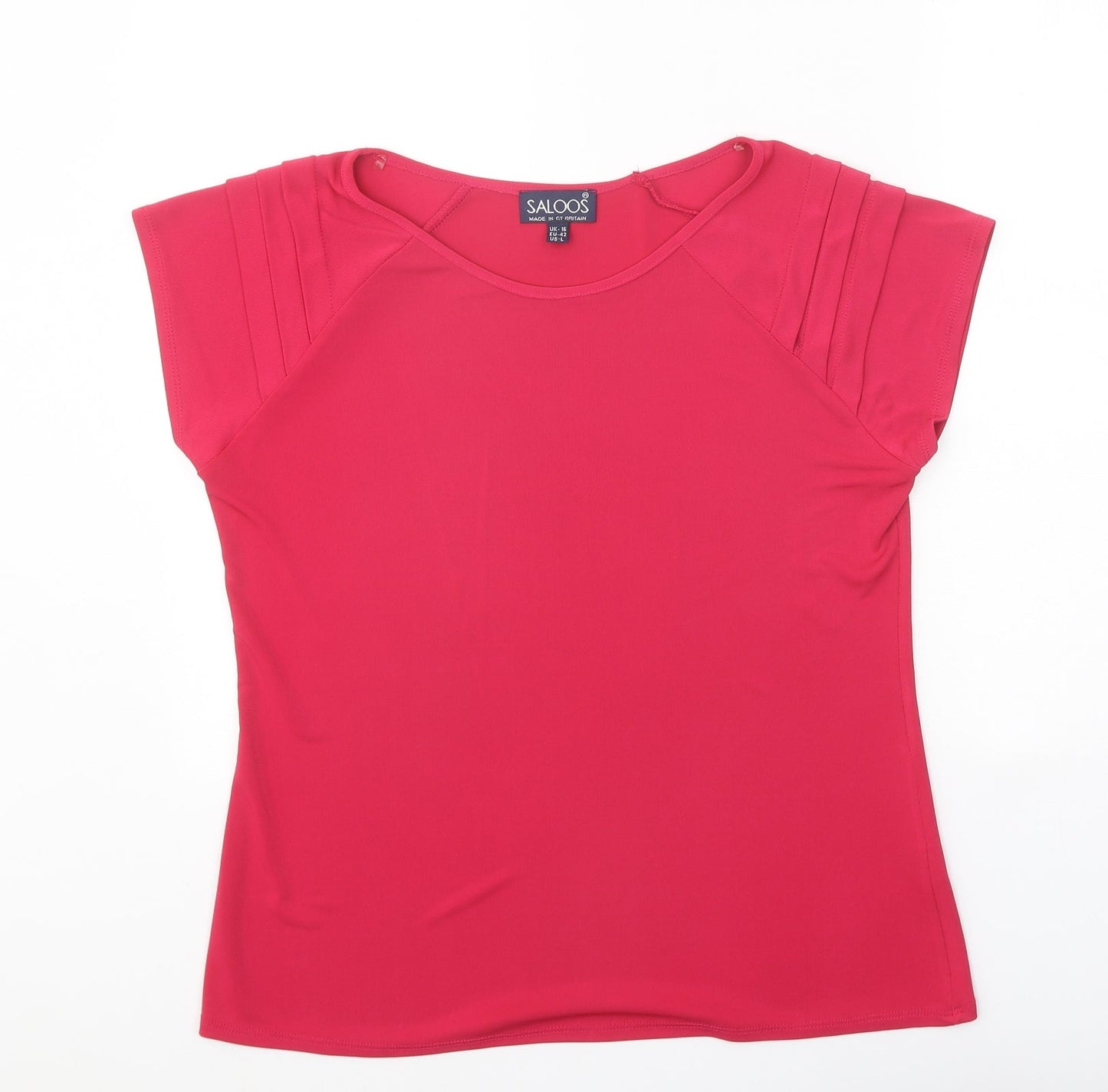 Womens UK Size 16 Saloos Pink Basic T-Shirt