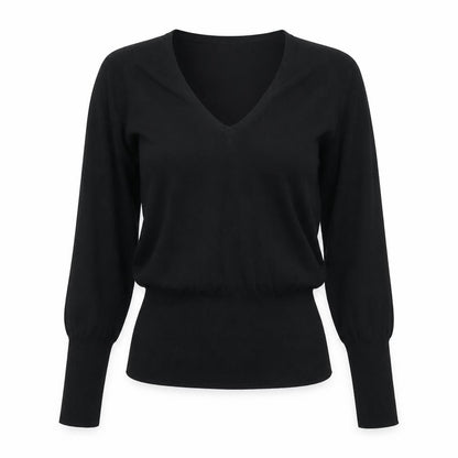 Zara Womens Black Viscose Basic Blouse Size S V-Neck