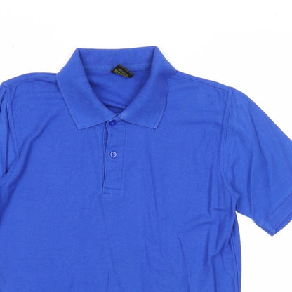 Womens UK Size S Stars & Stripes Blue Basic Button-Up