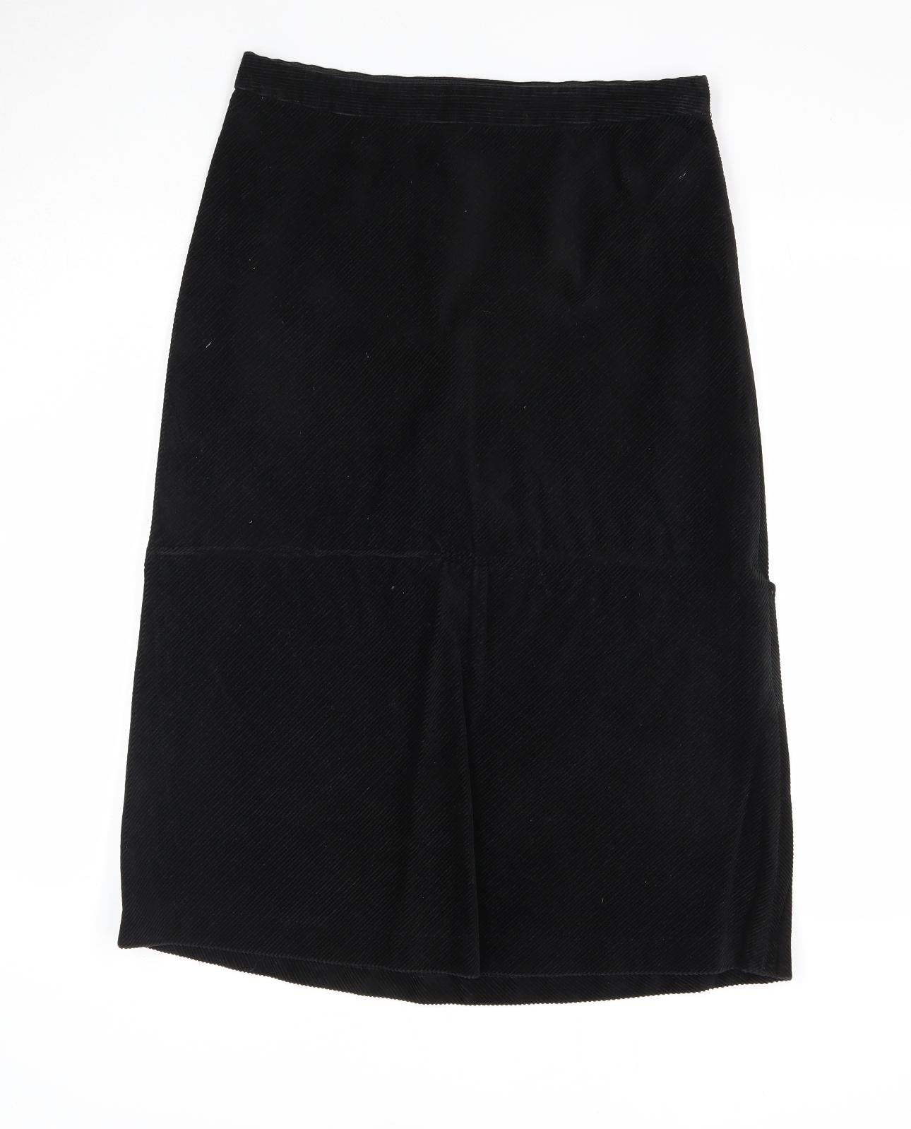 Gap Womens Black Cotton A-Line Skirt Size 8 Zip
