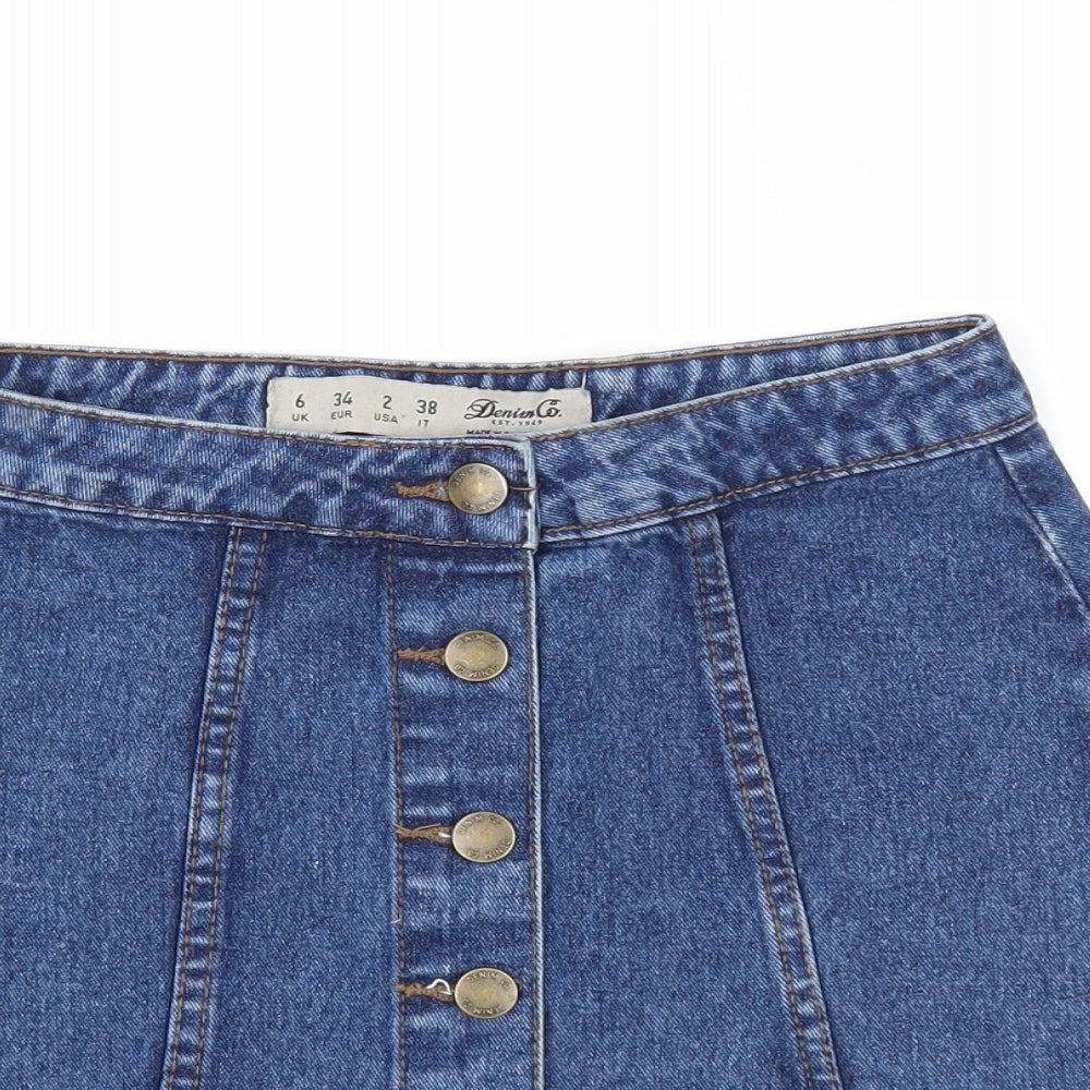 Womens UK Size 6 Denim & Co. A-Line Denim Skirt