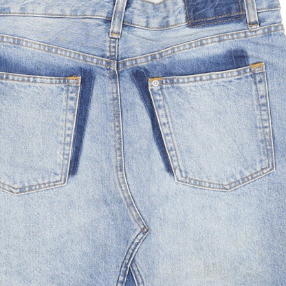 H&M Womens Blue Cotton A-Line Skirt Size 8 Zip