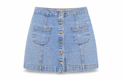 Womens UK Size M FOREVER 21 Mini Denim Skirt