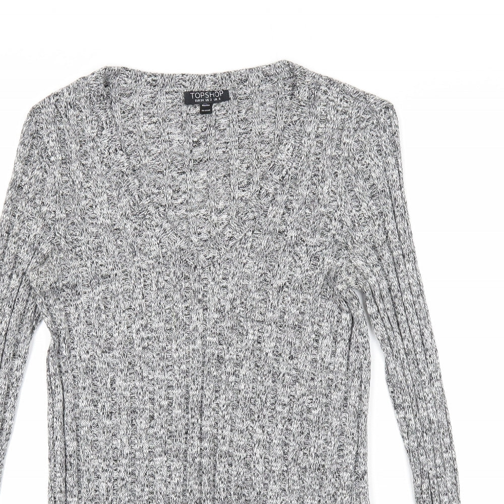 Womens UK Size 6 Topshop Grey Pullover Jumper