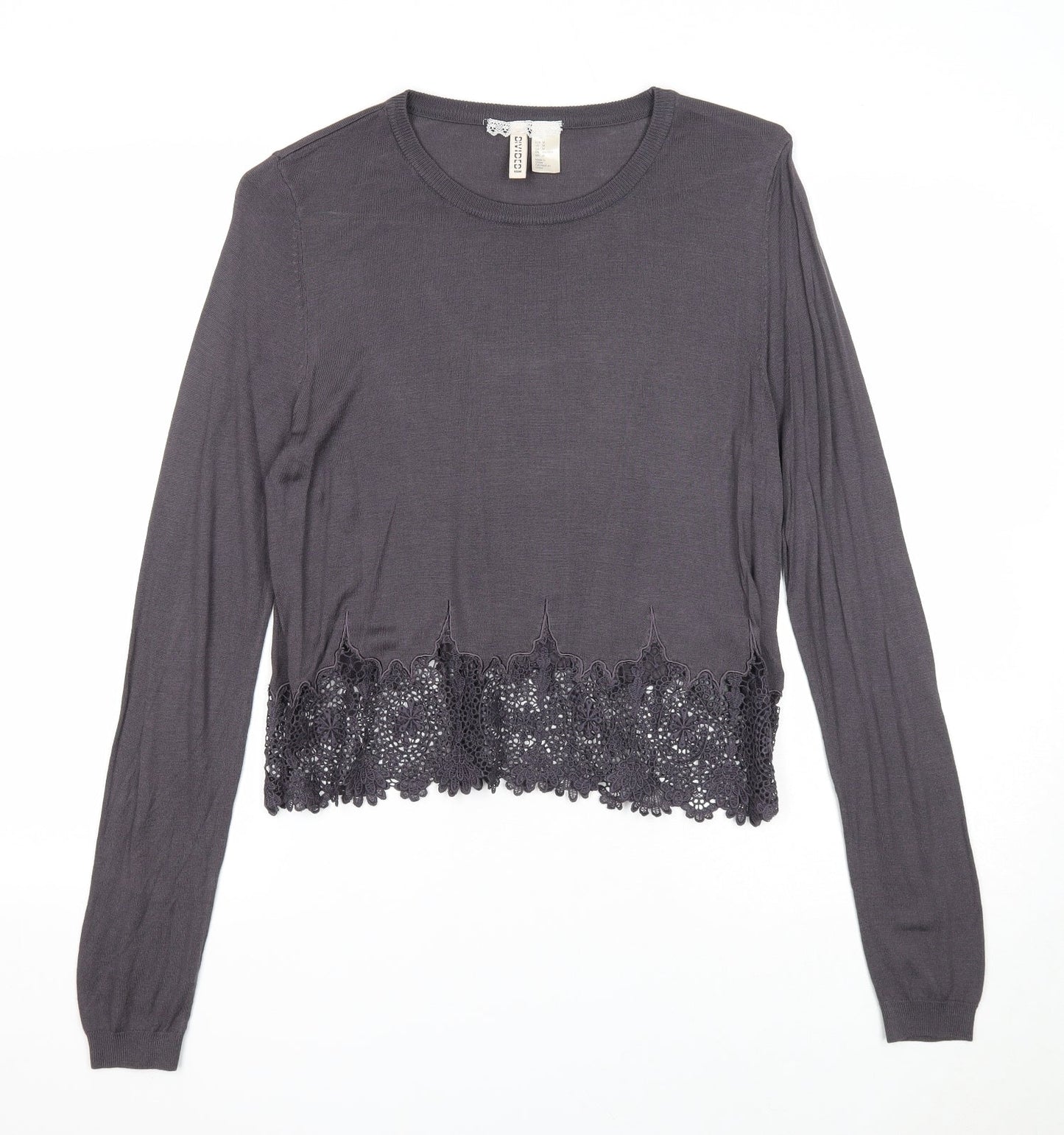 Womens UK Size M Divided Grey Pullover Jumper