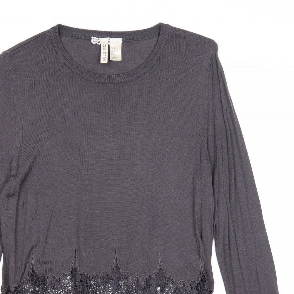 Womens UK Size M Divided Grey Pullover Jumper