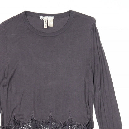 Womens UK Size M Divided Grey Pullover Jumper