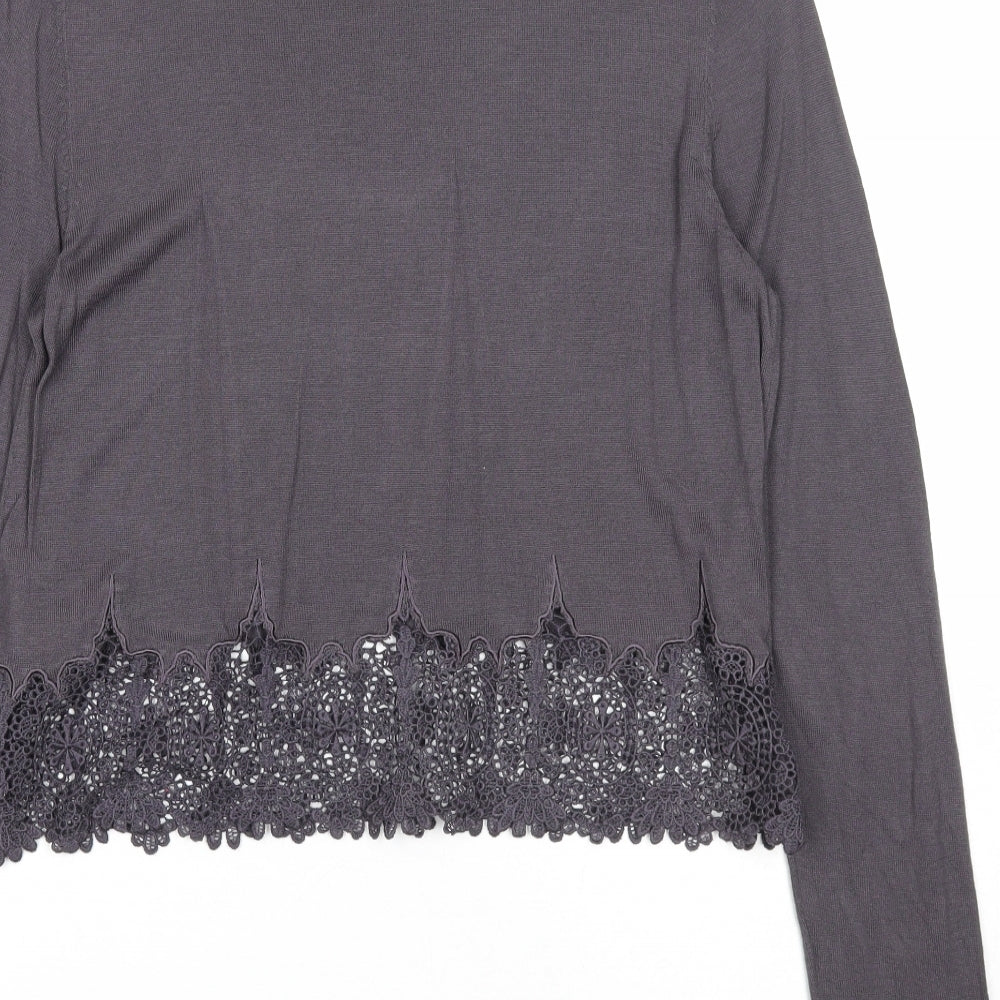 Womens UK Size M Divided Grey Pullover Jumper