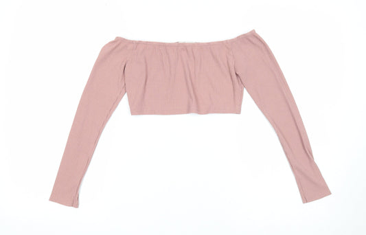 Womens UK Size 8 In the Style Pink Cropped T-Shirt