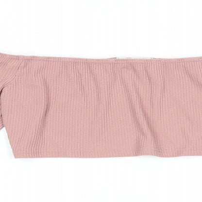 Womens UK Size 8 In the Style Pink Cropped T-Shirt