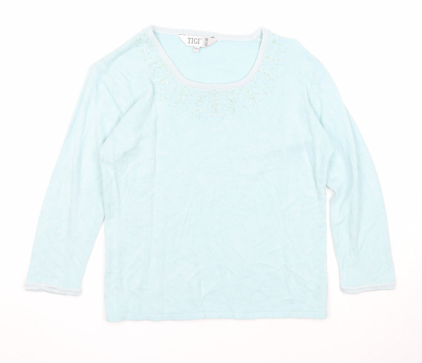 Womens UK Size 14 Tigi Blue Pullover Jumper