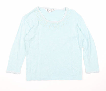 Womens UK Size 14 Tigi Blue Pullover Jumper