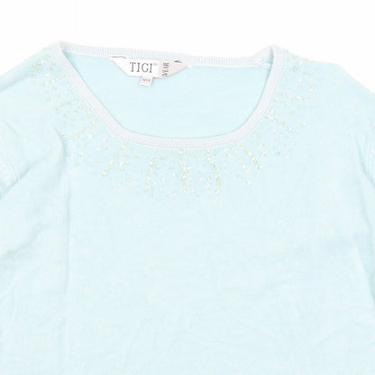 Womens UK Size 14 Tigi Blue Pullover Jumper