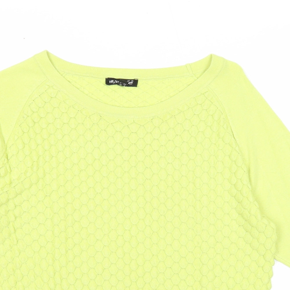 Womens UK Size 14 Marble Green Pullover Jumper