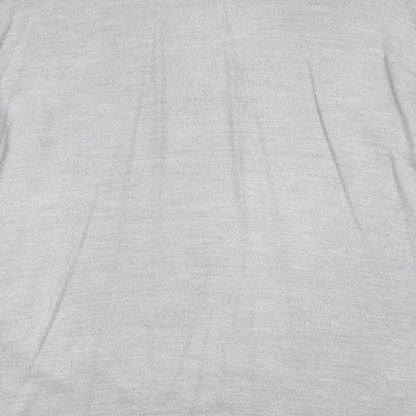 George Mens Grey V-Neck Acrylic Pullover Jumper Size XL Long Sleeve