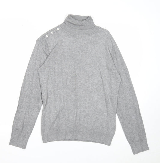 Gerard Womens Grey Roll Neck Viscose Pullover Jumper Size 10